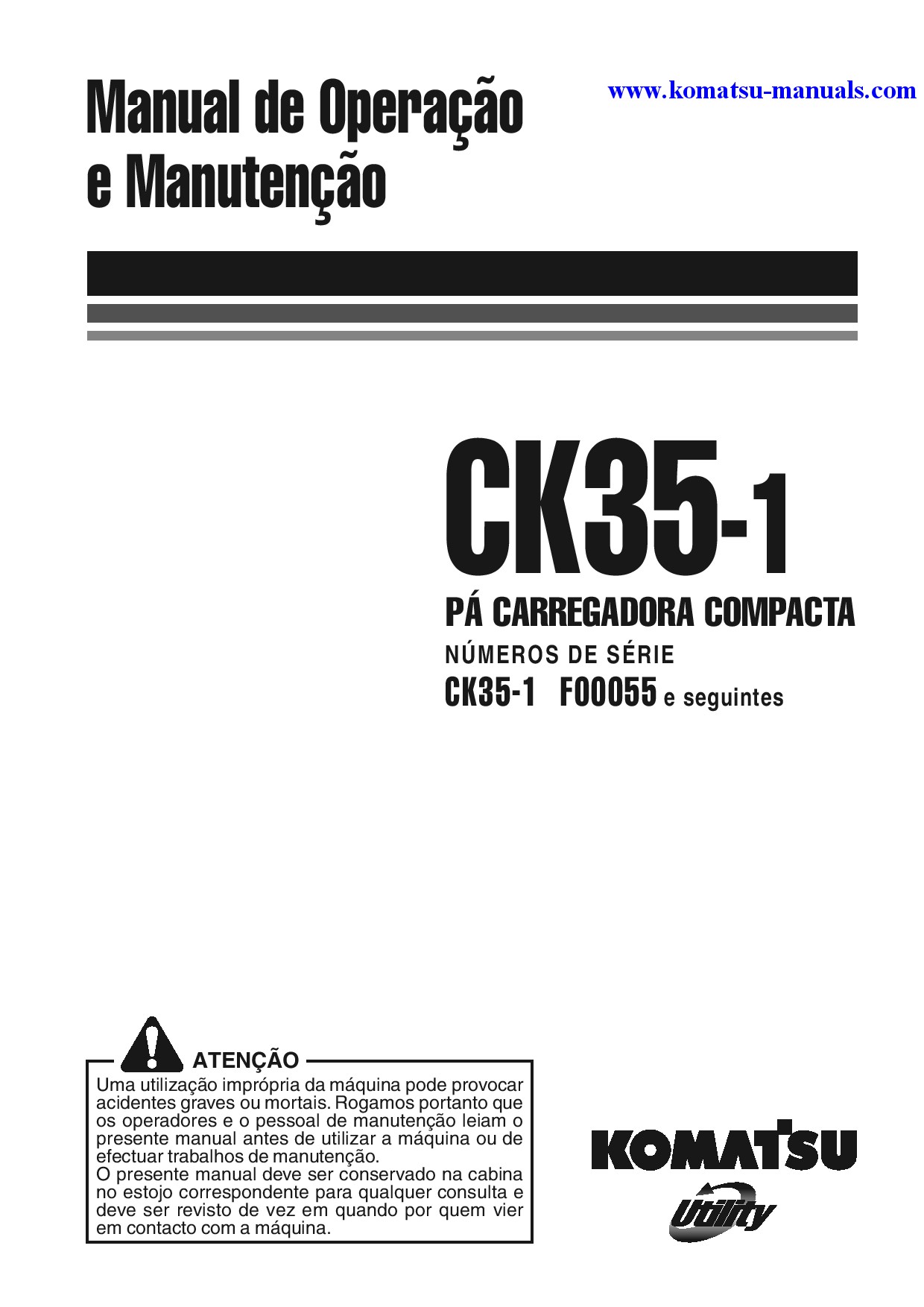 Komatsu ck35-1(ita) operation and maintenance manuals skid steer loaders download Komatsu ck35-1(ita) operation and maintenance manuals skid steer loaders download