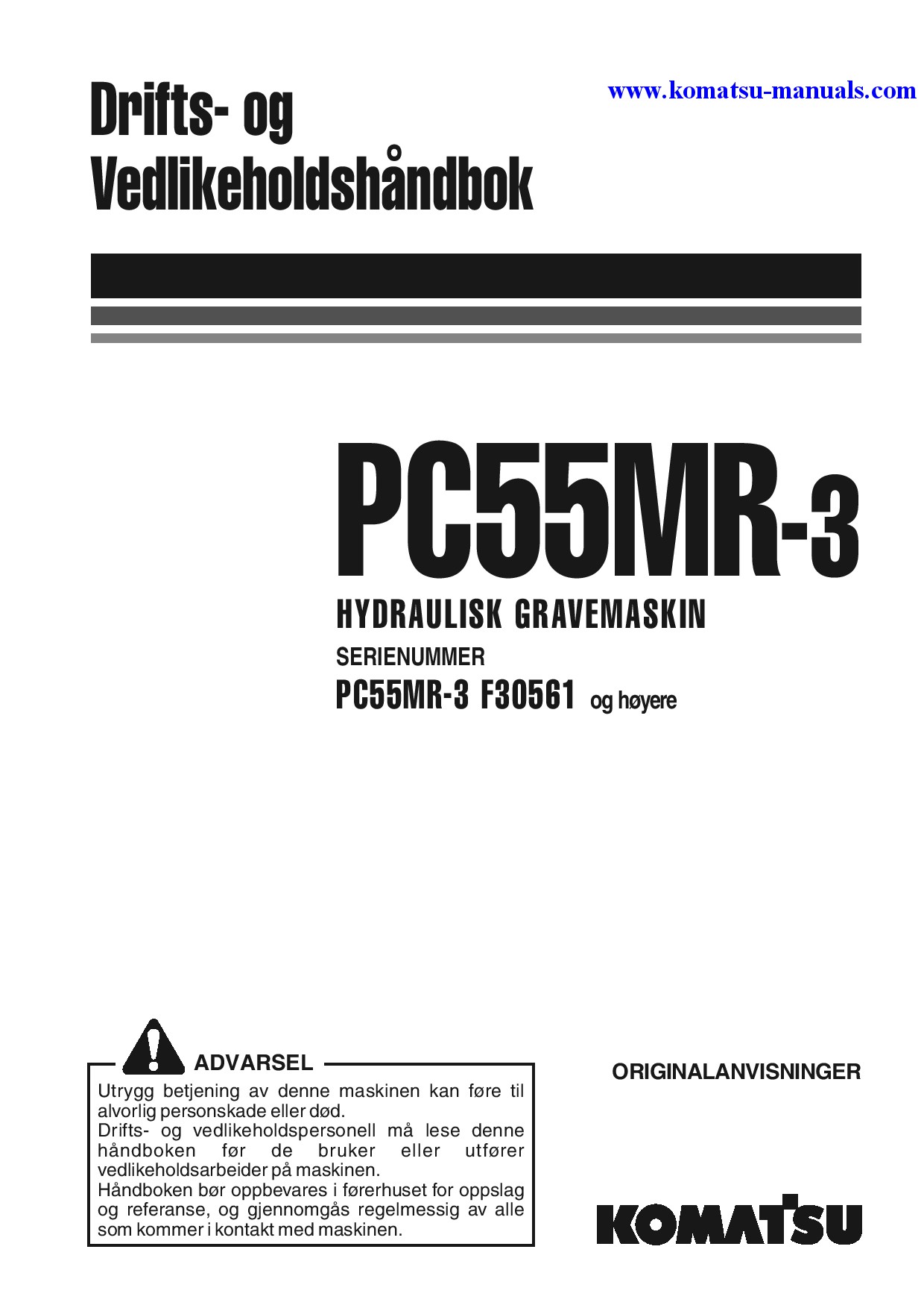 Komatsu pc55mr-3(ita) operation and maintenance manuals excavators crawler download Komatsu pc55mr-3(ita) operation and maintenance manuals excavators crawler download