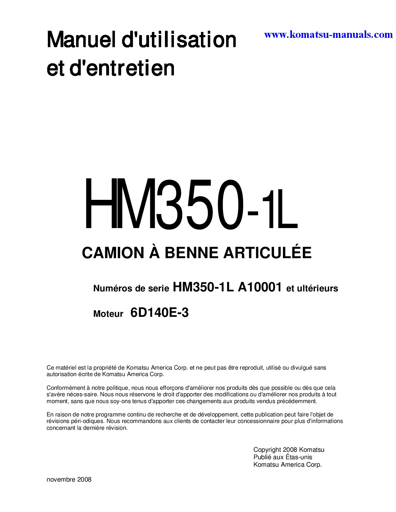 Komatsu hm350-1(usa)-l operation and maintenance manuals dumptrucks articulated download Komatsu hm350-1(usa)-l operation and maintenance manuals dumptrucks articulated download