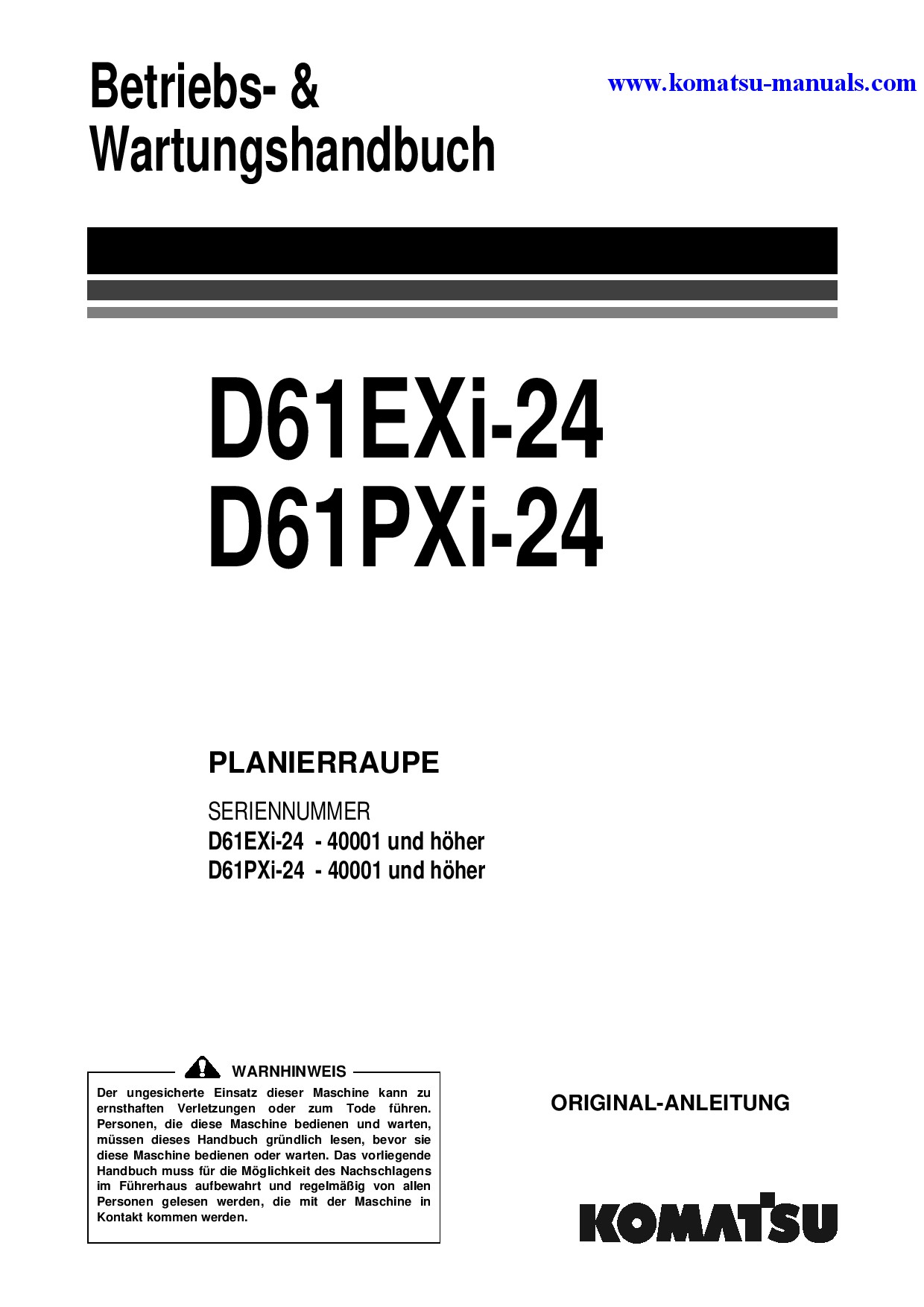 Komatsu d61exi-24(jpn) operation and maintenance manuals crawler loaders download Komatsu d61exi-24(jpn) operation and maintenance manuals crawler loaders download
