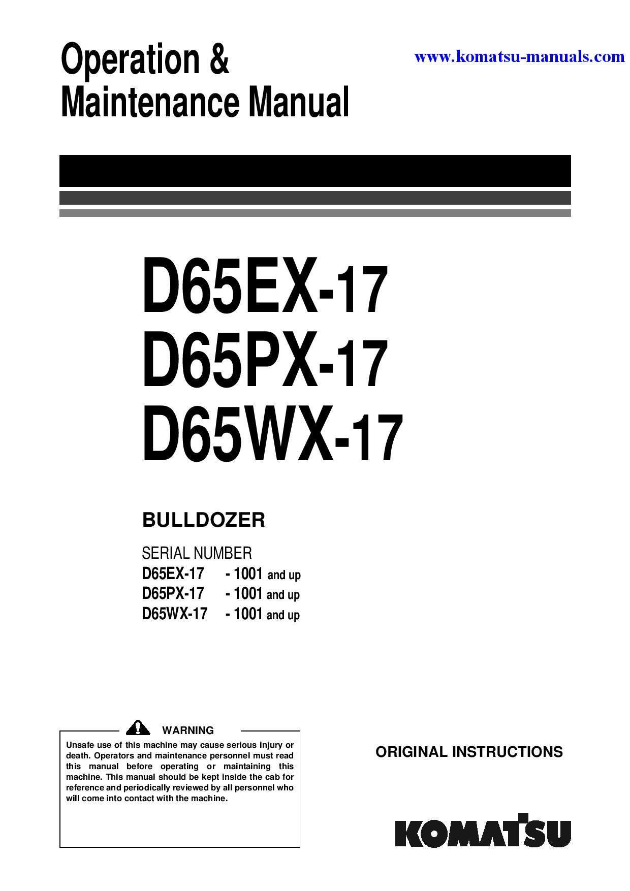 Komatsu d65px-17(jpn) operation and maintenance manuals crawler loaders download Komatsu d65px-17(jpn) operation and maintenance manuals crawler loaders download