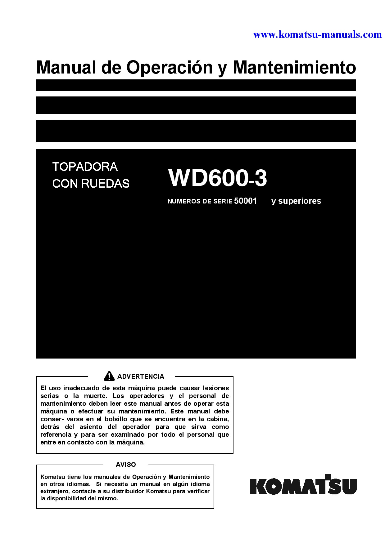 Komatsu wd600-3(jpn) operation and maintenance manuals bulldozers wheeled download Komatsu wd600-3(jpn) operation and maintenance manuals bulldozers wheeled download