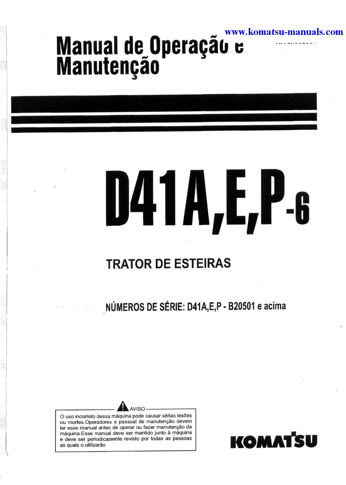Komatsu d41a-6(jpn) operation and maintenance manuals bulldozers download Komatsu d41a-6(jpn) operation and maintenance manuals bulldozers download