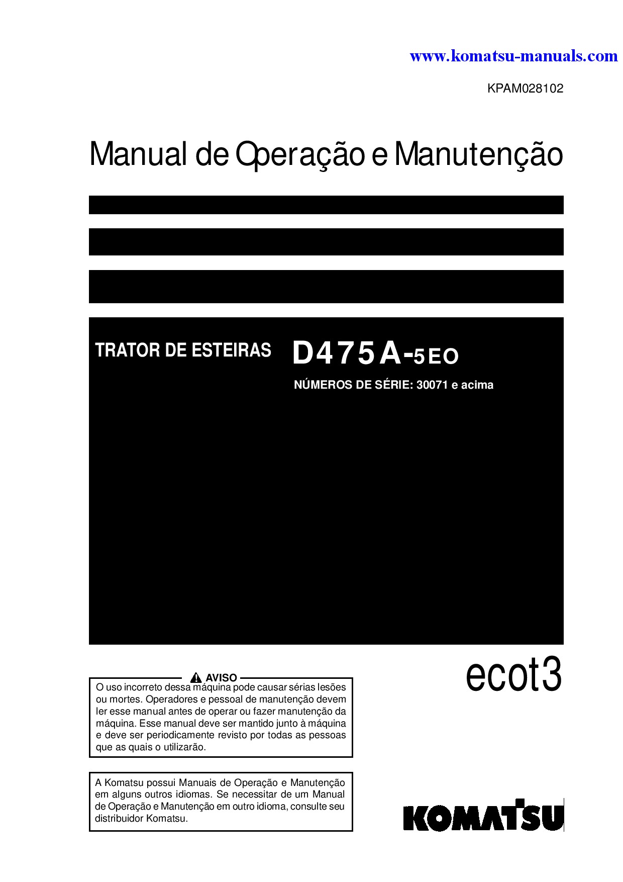 Komatsu d475a-5(jpn)-e0 operation and maintenance manuals bulldozers download Komatsu d475a-5(jpn)-e0 operation and maintenance manuals bulldozers download