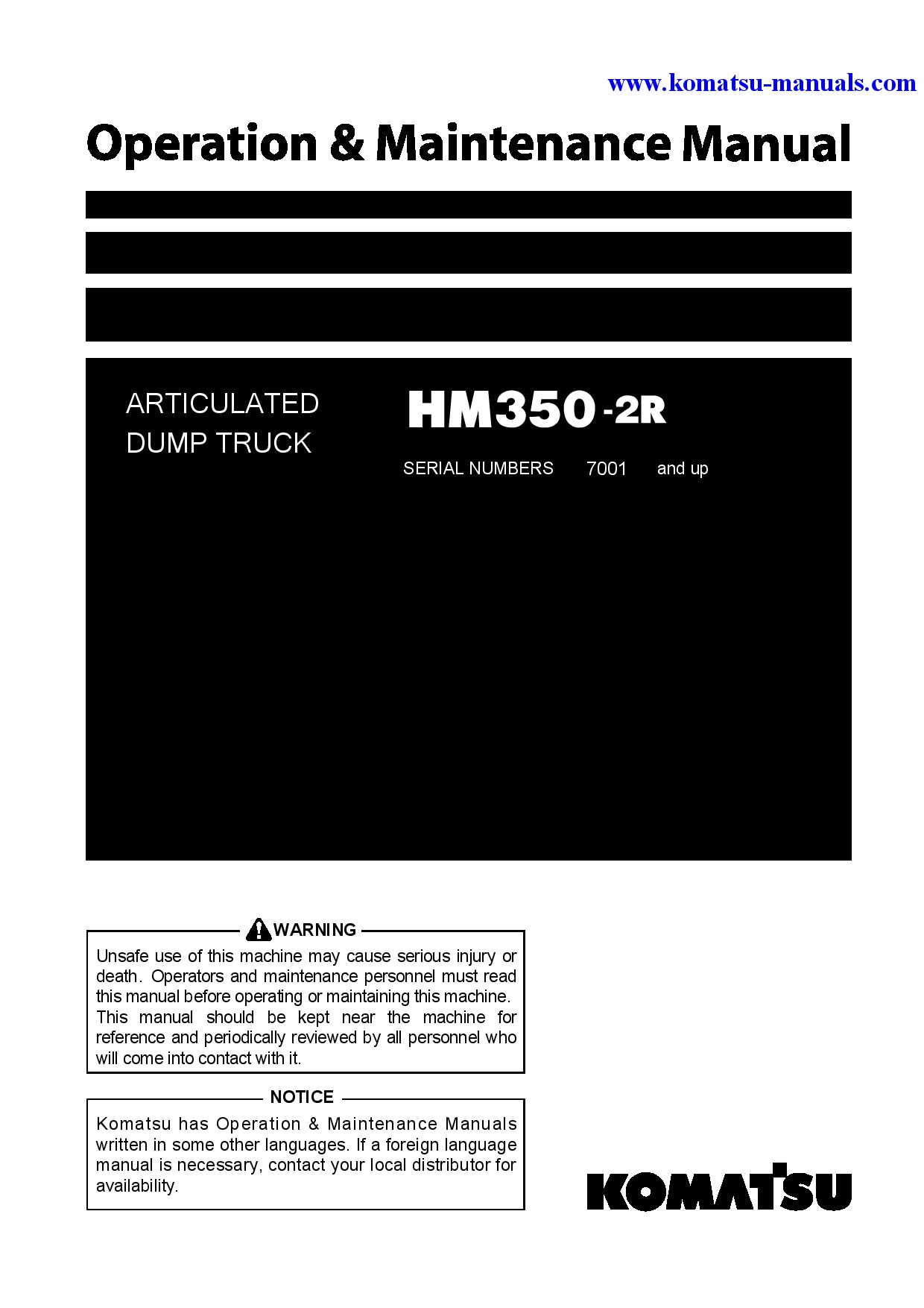 Komatsu hm350-2(jpn)-w/o egr operation and maintenance manuals dumptrucks articulated download Komatsu hm350-2(jpn)-w/o egr operation and maintenance manuals dumptrucks articulated download