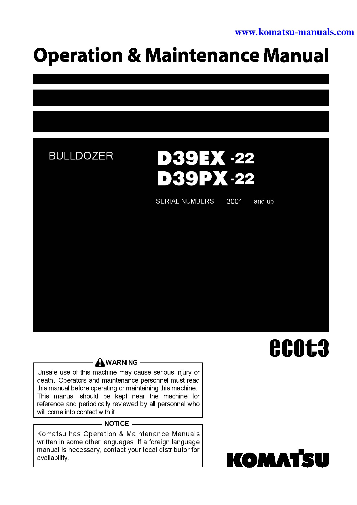 Komatsu d39px-22(jpn) operation and maintenance manuals crawler loaders download Komatsu d39px-22(jpn) operation and maintenance manuals crawler loaders download