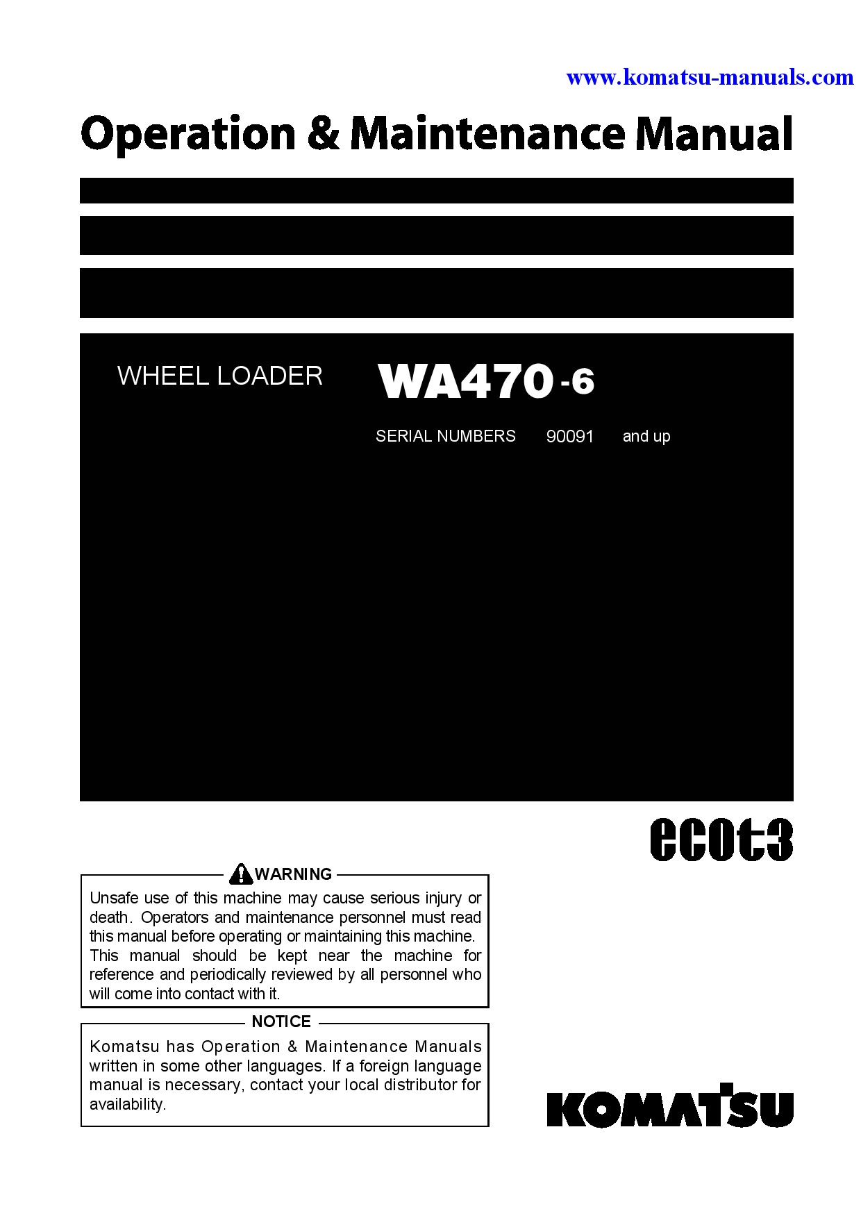 Komatsu wa470-6(jpn) operation and maintenance manuals wheel loaders download Komatsu wa470-6(jpn) operation and maintenance manuals wheel loaders download