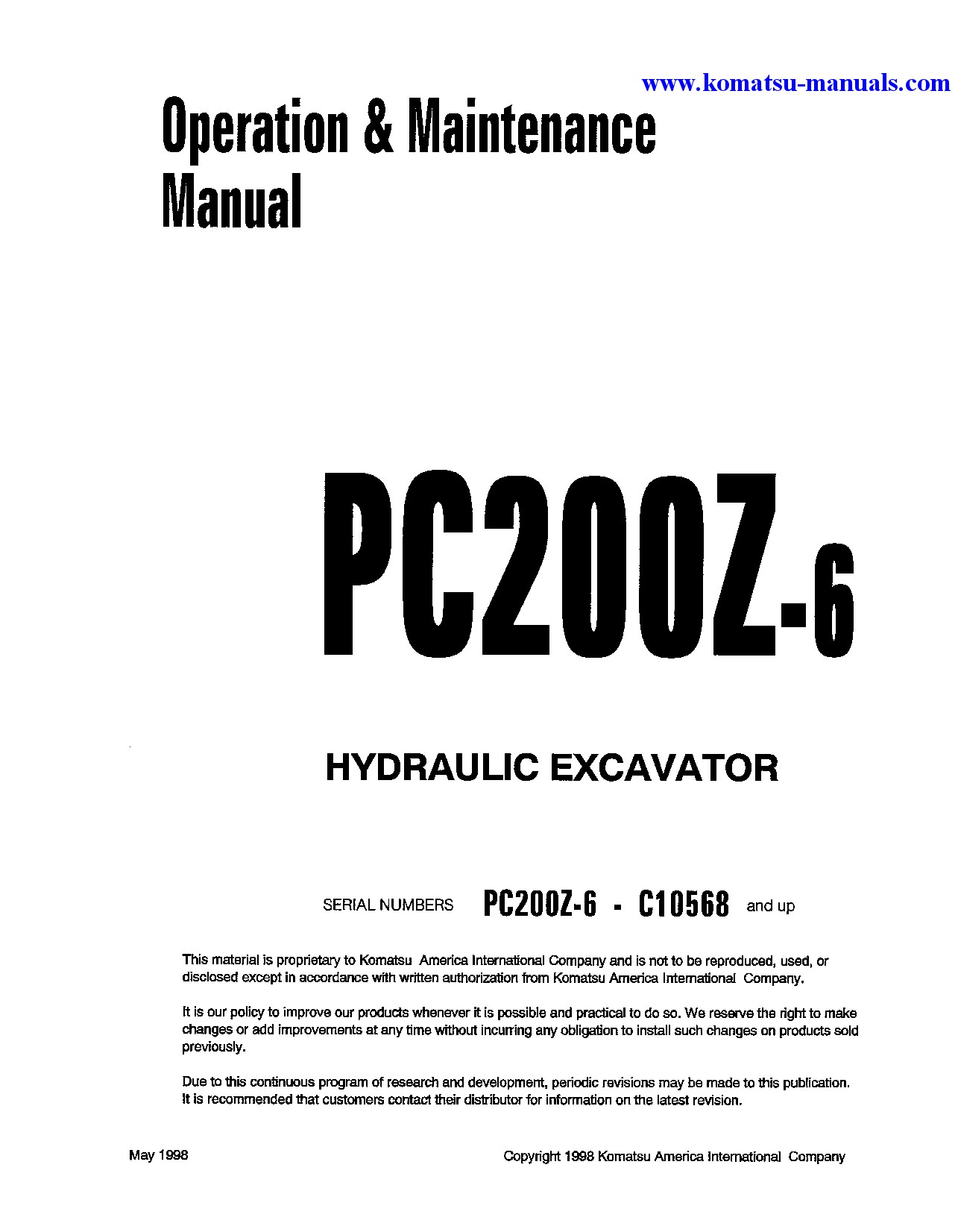 Komatsu pc200-6(tha)-b operation and maintenance manuals excavators crawler download Komatsu pc200-6(tha)-b operation and maintenance manuals excavators crawler download