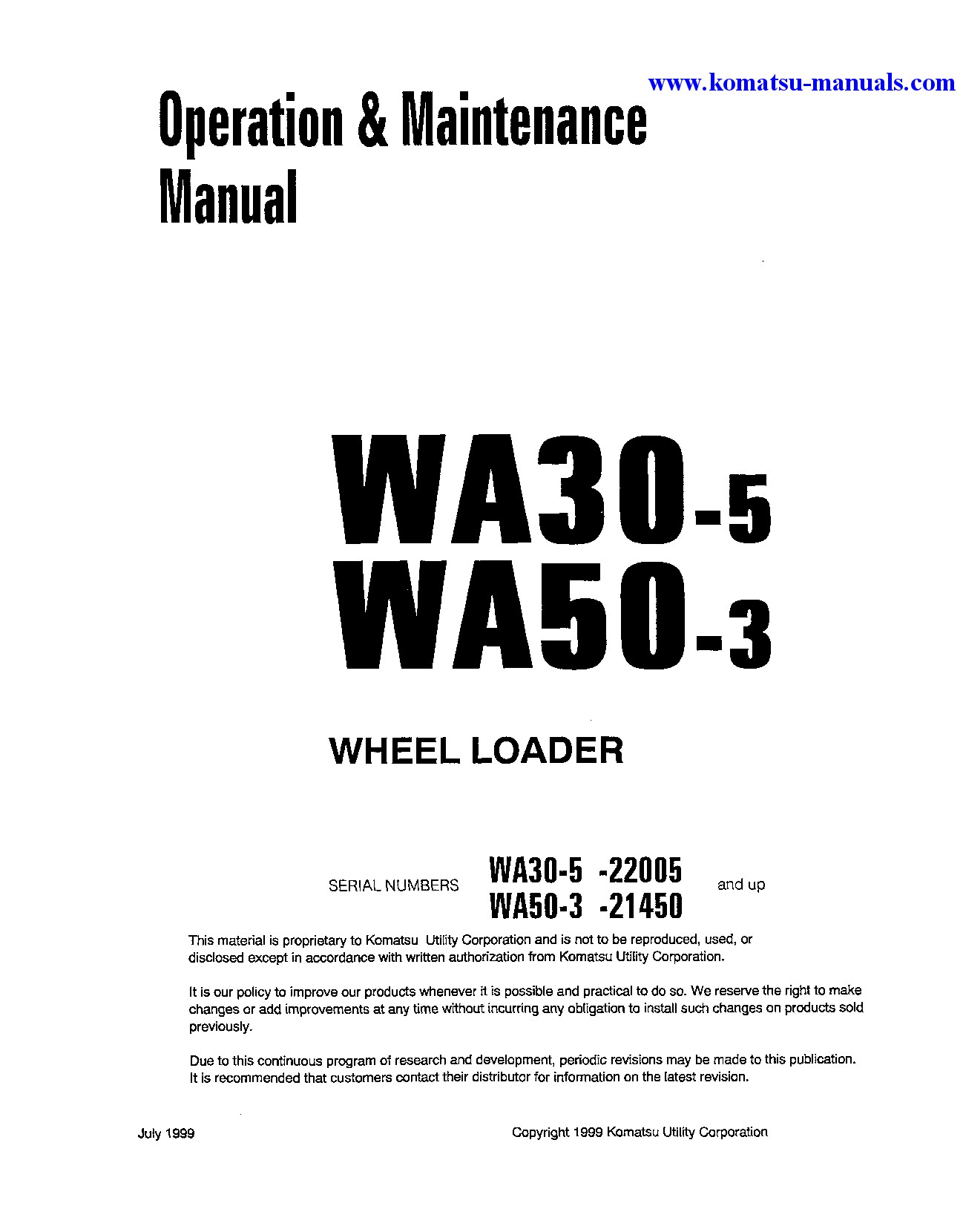 Komatsu wa30-5(jpn) operation and maintenance manuals wheel loaders download Komatsu wa30-5(jpn) operation and maintenance manuals wheel loaders download