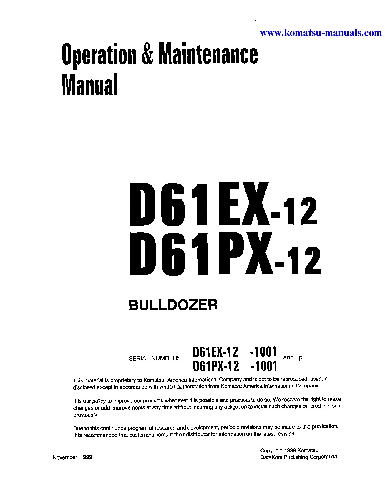 Komatsu d61px-12(jpn) operation and maintenance manuals bulldozers download Komatsu d61px-12(jpn) operation and maintenance manuals bulldozers download