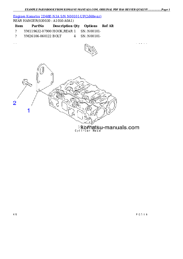 Komatsu 2d68e-n3a parts books engines download Komatsu 2d68e-n3a parts books engines download