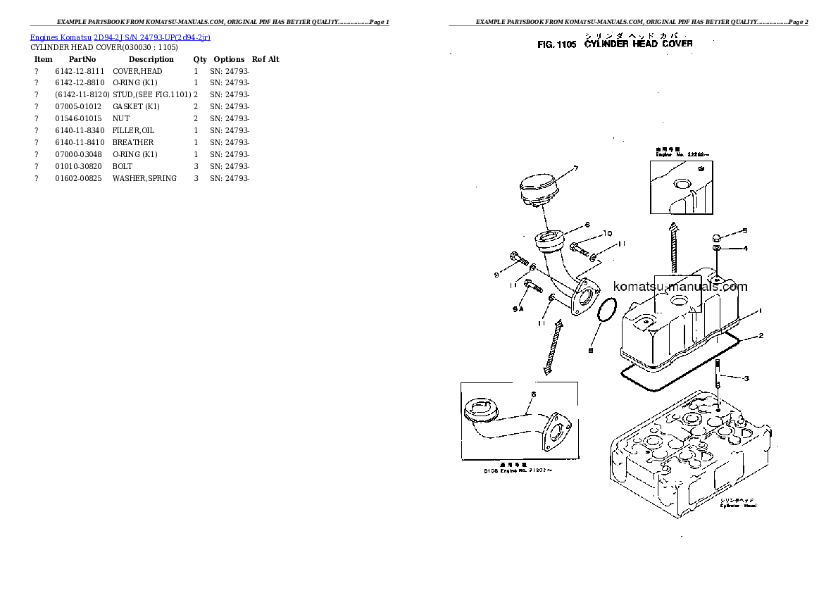 Komatsu 2d94-2j parts books engines download Komatsu 2d94-2j parts books engines download