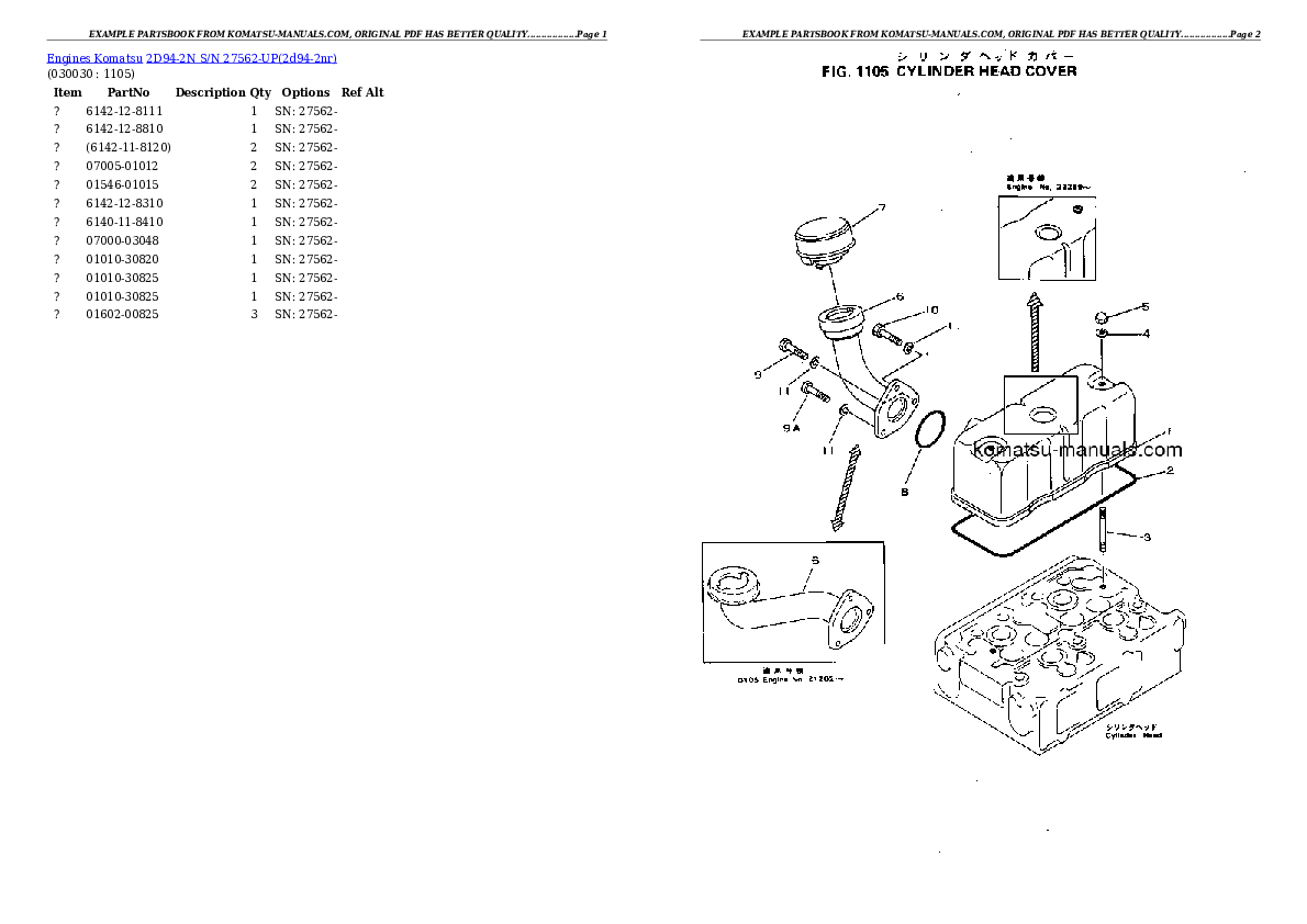 Komatsu 2d94-2n parts books engines download Komatsu 2d94-2n parts books engines download