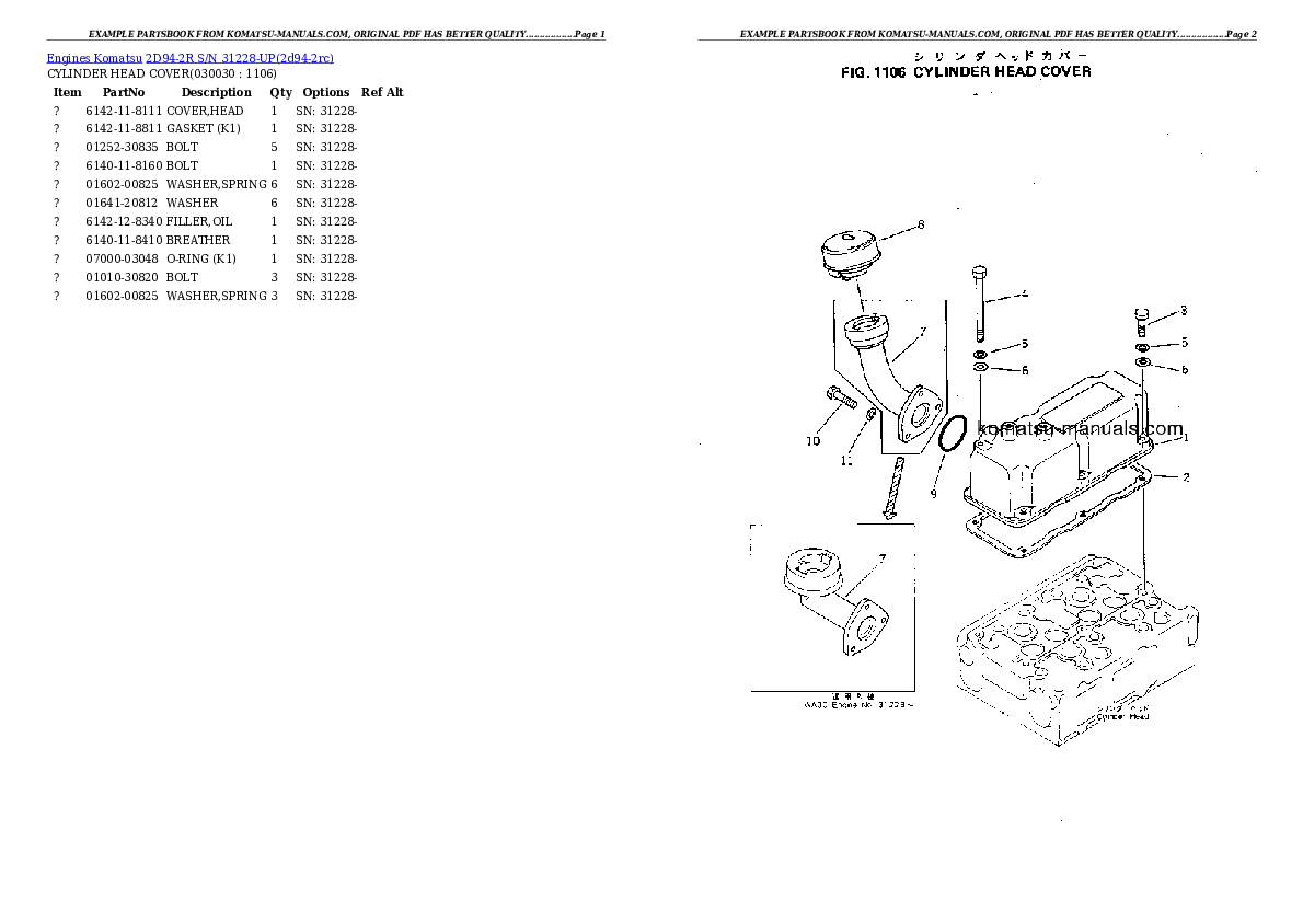 Komatsu 2d94-2r parts books engines download Komatsu 2d94-2r parts books engines download