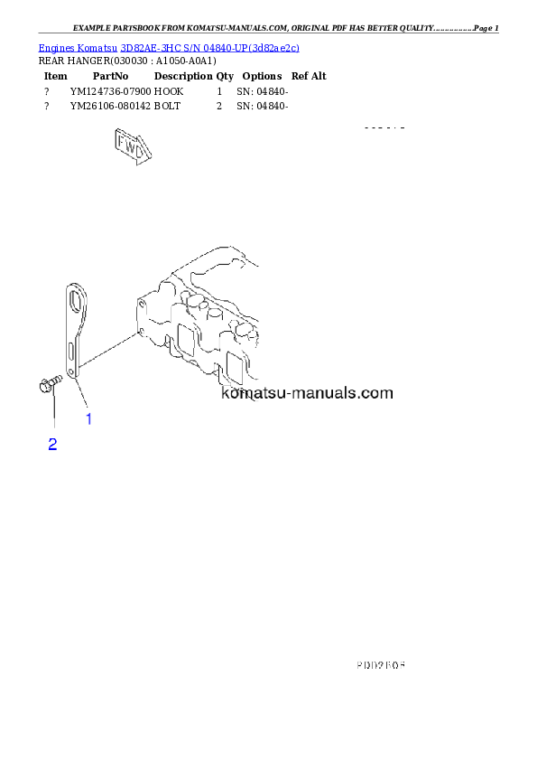Komatsu 3d82ae-3hc parts books engines download Komatsu 3d82ae-3hc parts books engines download