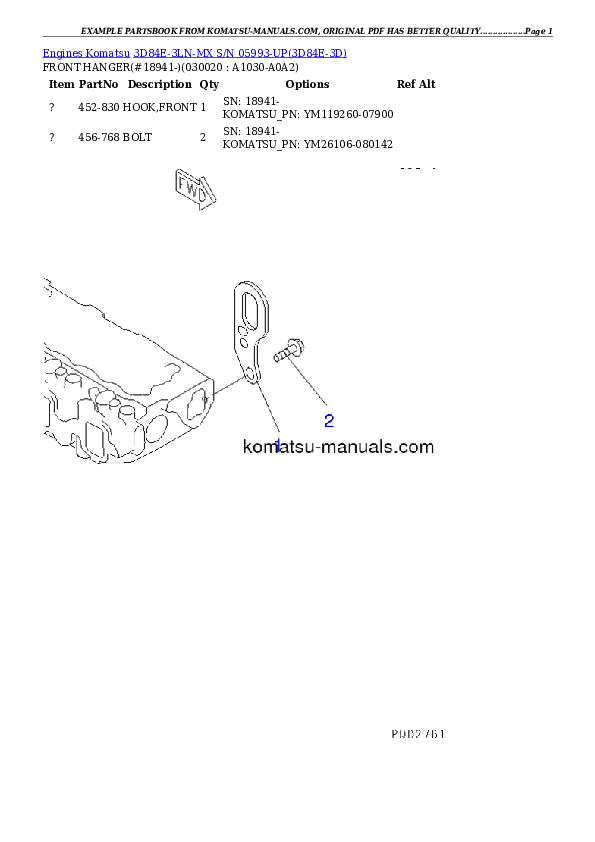 Komatsu 3d84e-3ln-mx parts books engines download Komatsu 3d84e-3ln-mx parts books engines download