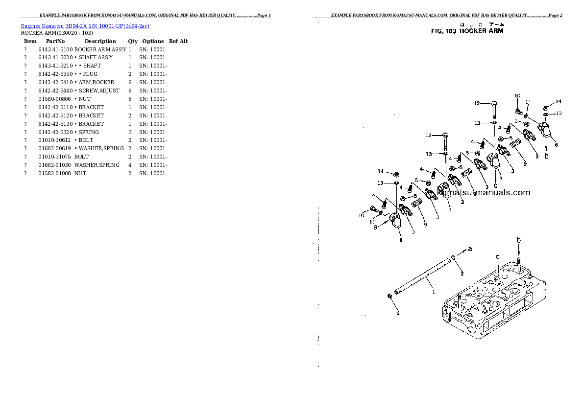 Komatsu 3d94-2a parts books engines download Komatsu 3d94-2a parts books engines download