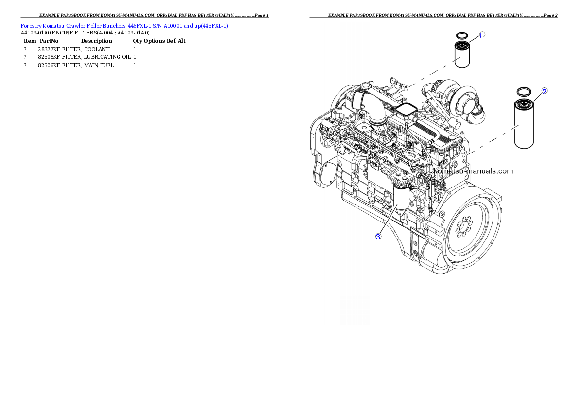 Komatsu 445fxl-1 parts books harvesters download Komatsu 445fxl-1 parts books harvesters download
