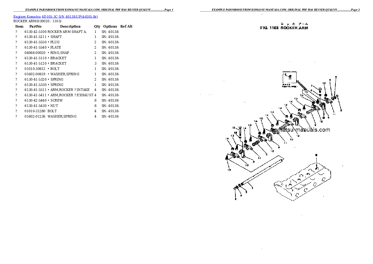 Komatsu 4d105-3c parts books engines download Komatsu 4d105-3c parts books engines download