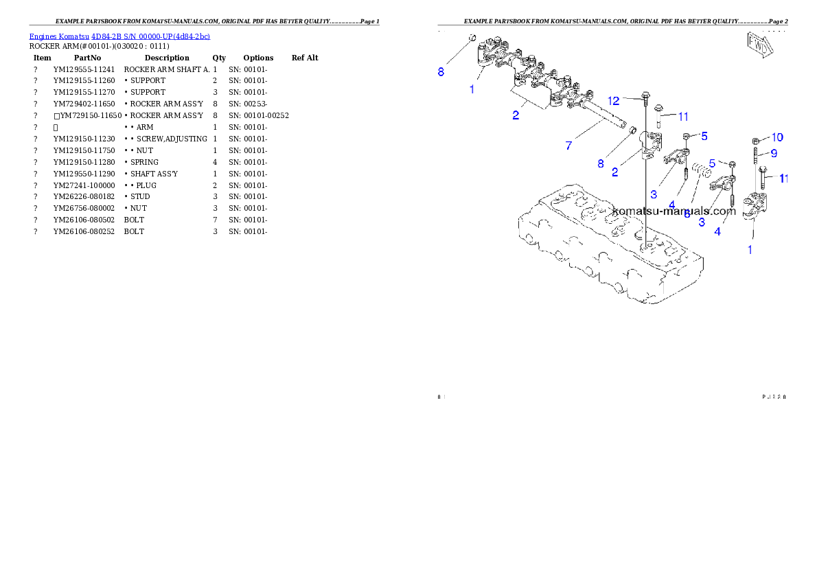 Komatsu 4d84-2b parts books engines download Komatsu 4d84-2b parts books engines download