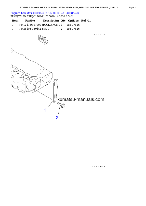 Komatsu 4d88e-3gb parts books engines download Komatsu 4d88e-3gb parts books engines download