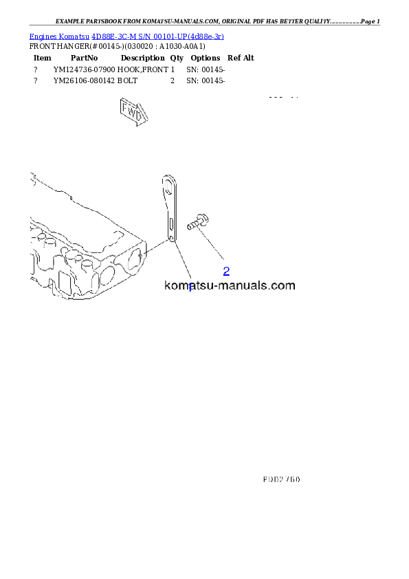 Komatsu 4d88e-3c-m parts books engines download Komatsu 4d88e-3c-m parts books engines download
