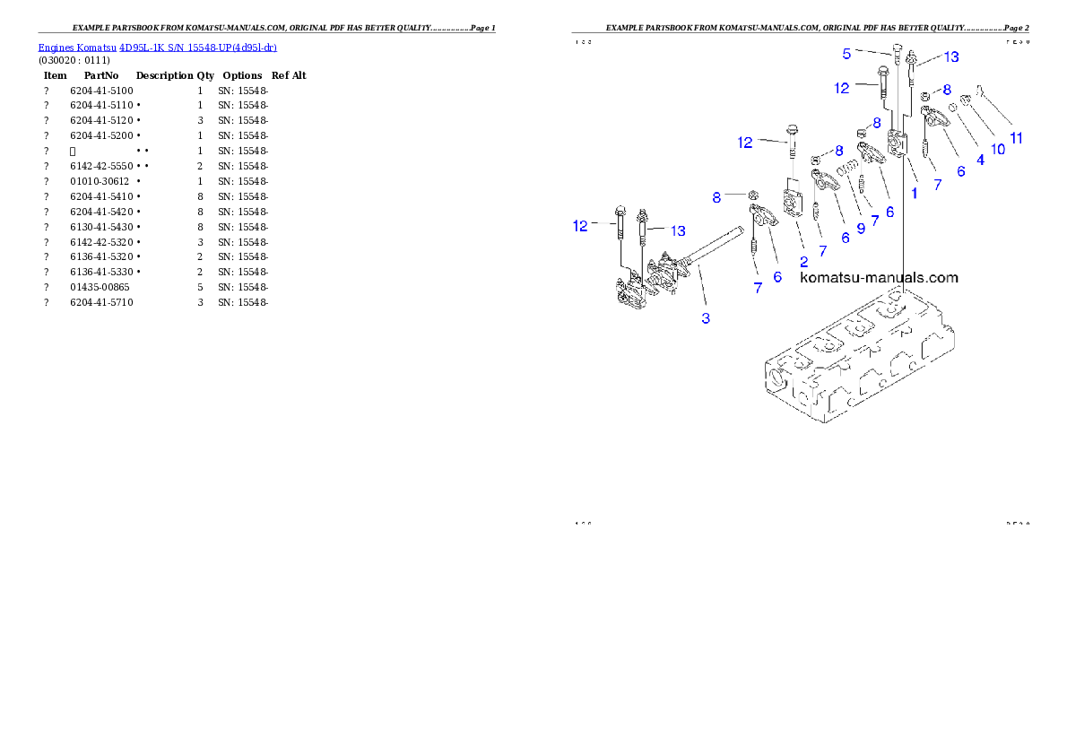 Komatsu 4d95l-1k parts books engines download Komatsu 4d95l-1k parts books engines download