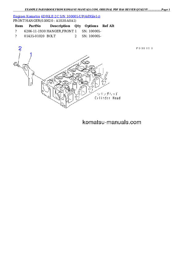 Komatsu 4d95le-2c parts books engines download Komatsu 4d95le-2c parts books engines download