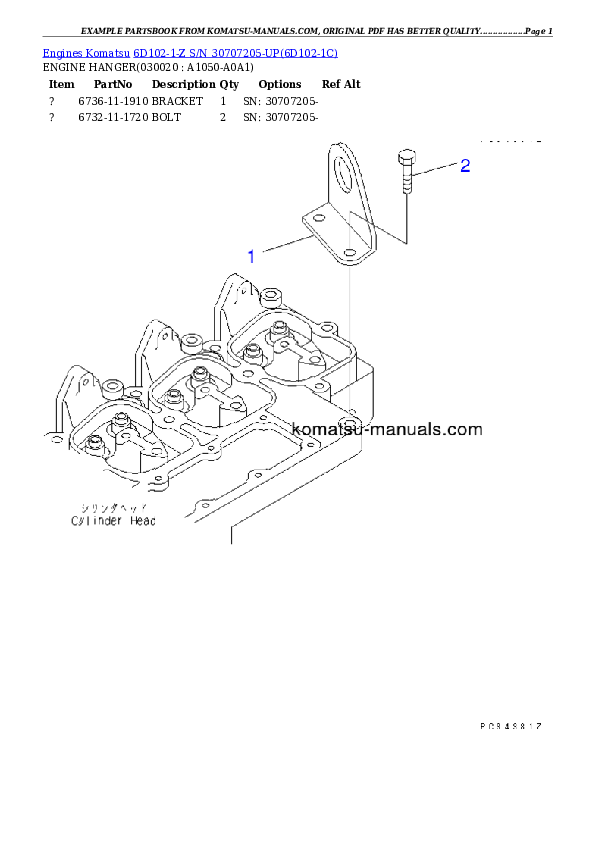 Komatsu 6d102-1-z parts books engines download Komatsu 6d102-1-z parts books engines download