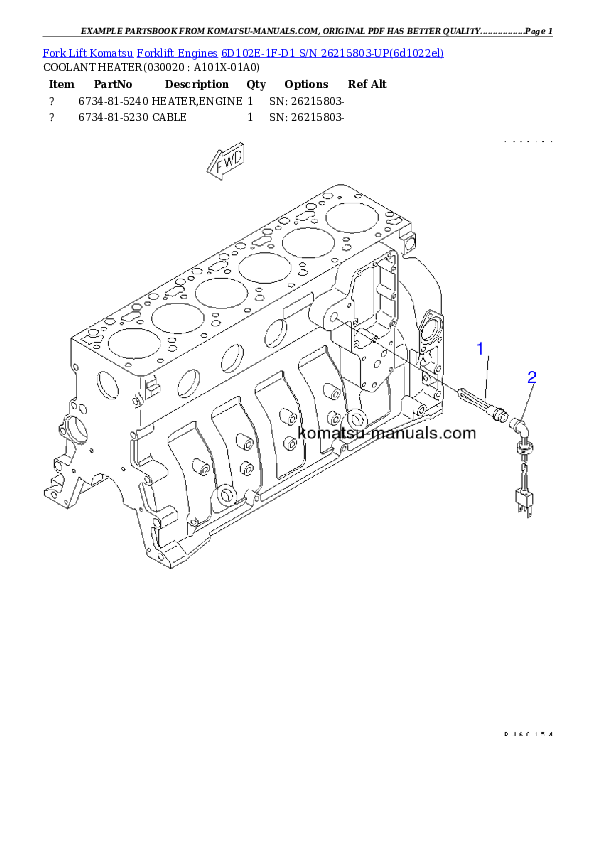 Komatsu 6d102e-1f-d1 parts books engines download Komatsu 6d102e-1f-d1 parts books engines download