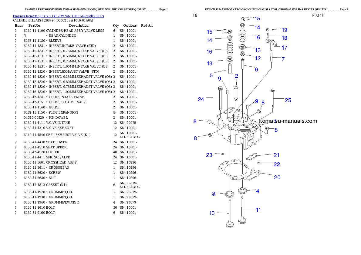 Komatsu 6d125-1af-ew parts books engines download Komatsu 6d125-1af-ew parts books engines download