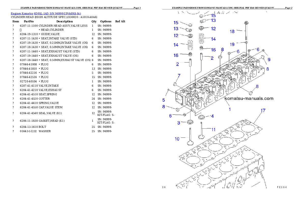Komatsu 6d95l-1ad parts books engines download Komatsu 6d95l-1ad parts books engines download