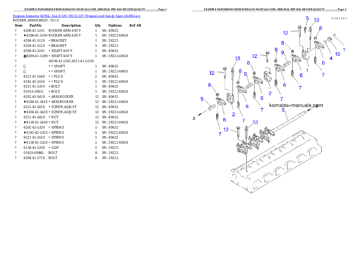 Komatsu 6d95l-1aa-s parts books engines download Komatsu 6d95l-1aa-s parts books engines download