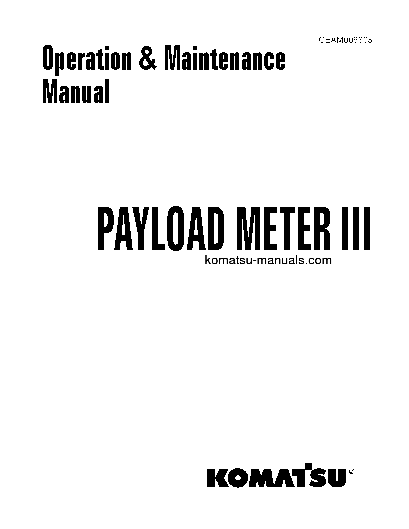 Komatsu plm iii(usa) operation and maintenance manuals dumptrucks rigid download Komatsu plm iii(usa) operation and maintenance manuals dumptrucks rigid download