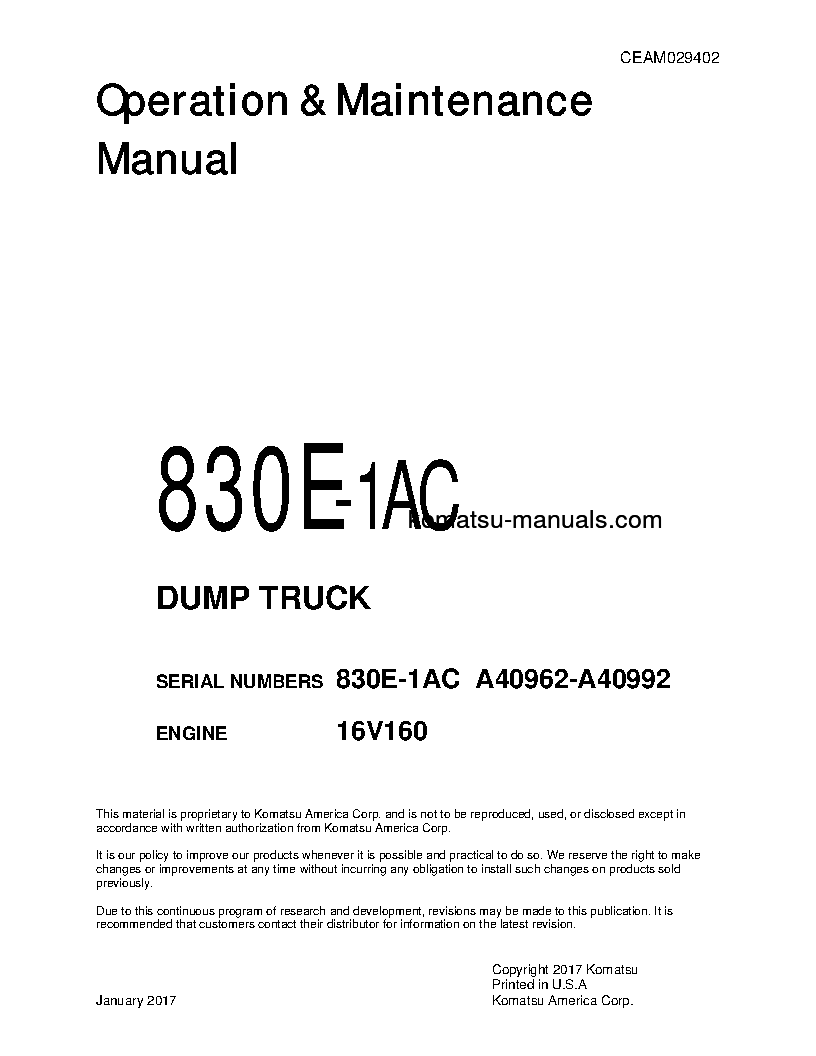 Komatsu 830e-1(usa)-ac operation and maintenance manuals forwarders download Komatsu 830e-1(usa)-ac operation and maintenance manuals forwarders download