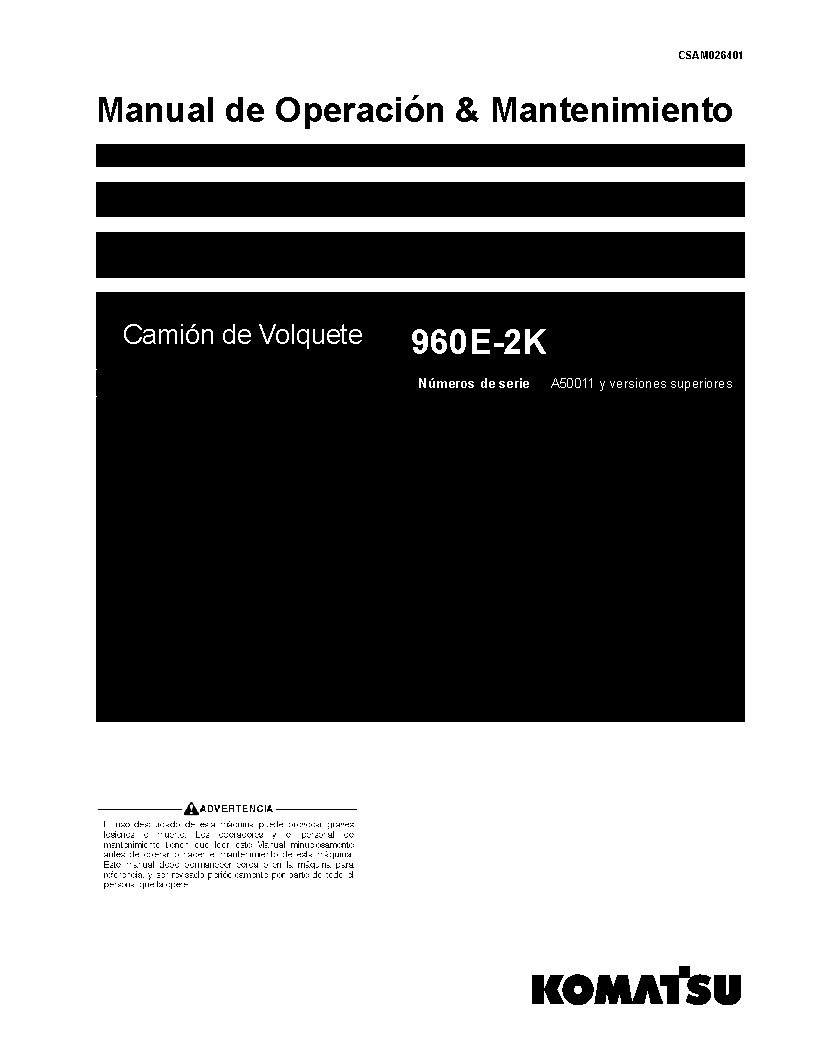 Komatsu 960e-2(usa)-k operation and maintenance manuals dumptrucks rigid download Komatsu 960e-2(usa)-k operation and maintenance manuals dumptrucks rigid download