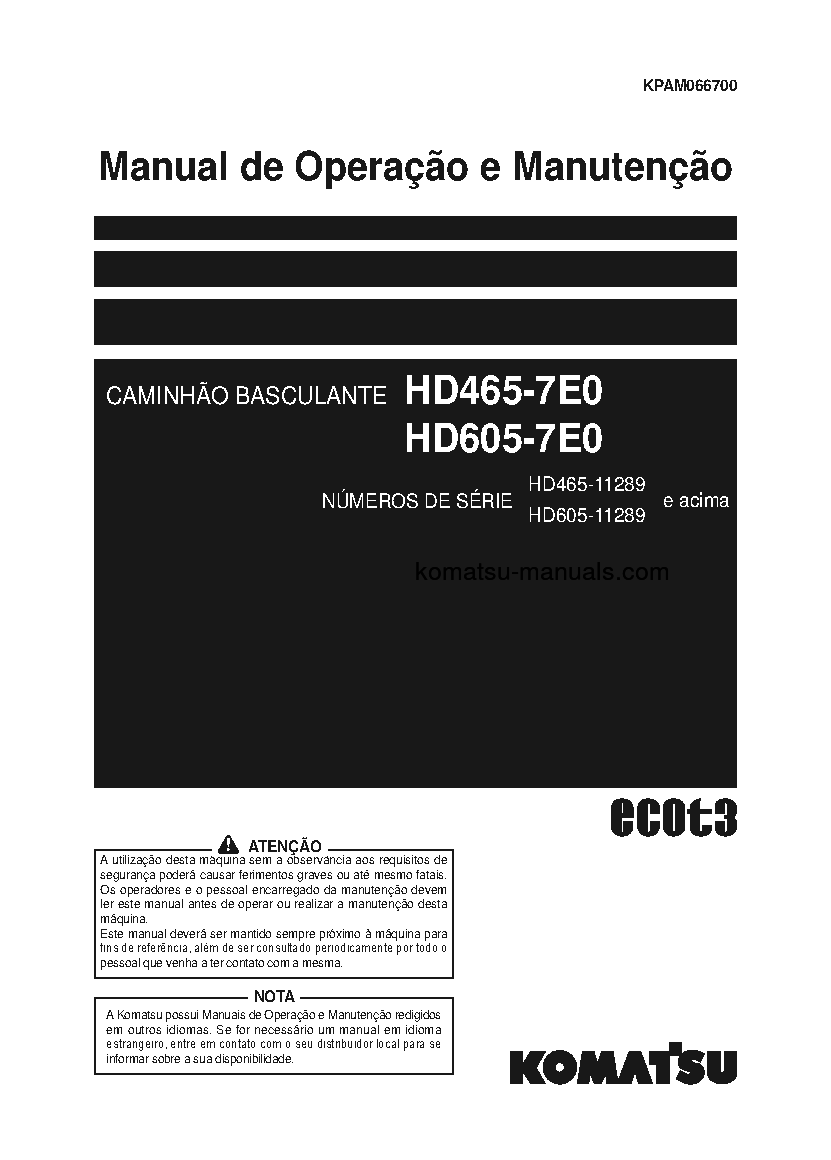 Komatsu hd605-7(jpn)-e0 operation and maintenance manuals dumptrucks rigid download Komatsu hd605-7(jpn)-e0 operation and maintenance manuals dumptrucks rigid download