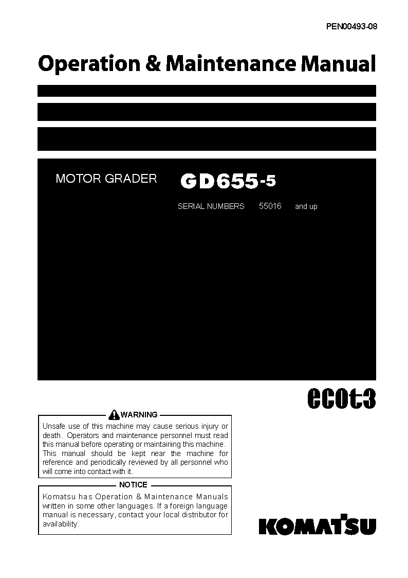 Komatsu gd655-5(jpn) operation and maintenance manuals motor graders download Komatsu gd655-5(jpn) operation and maintenance manuals motor graders download