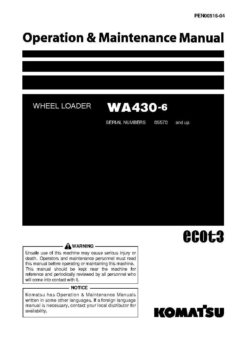 Komatsu wa430-6(jpn) operation and maintenance manuals wheel loaders download Komatsu wa430-6(jpn) operation and maintenance manuals wheel loaders download