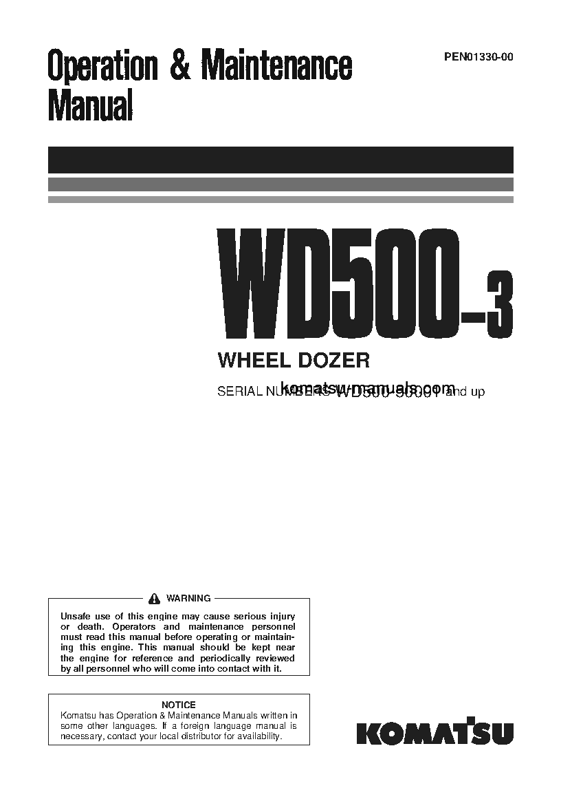 Komatsu wd500-3(jpn) operation and maintenance manuals bulldozers wheeled download Komatsu wd500-3(jpn) operation and maintenance manuals bulldozers wheeled download