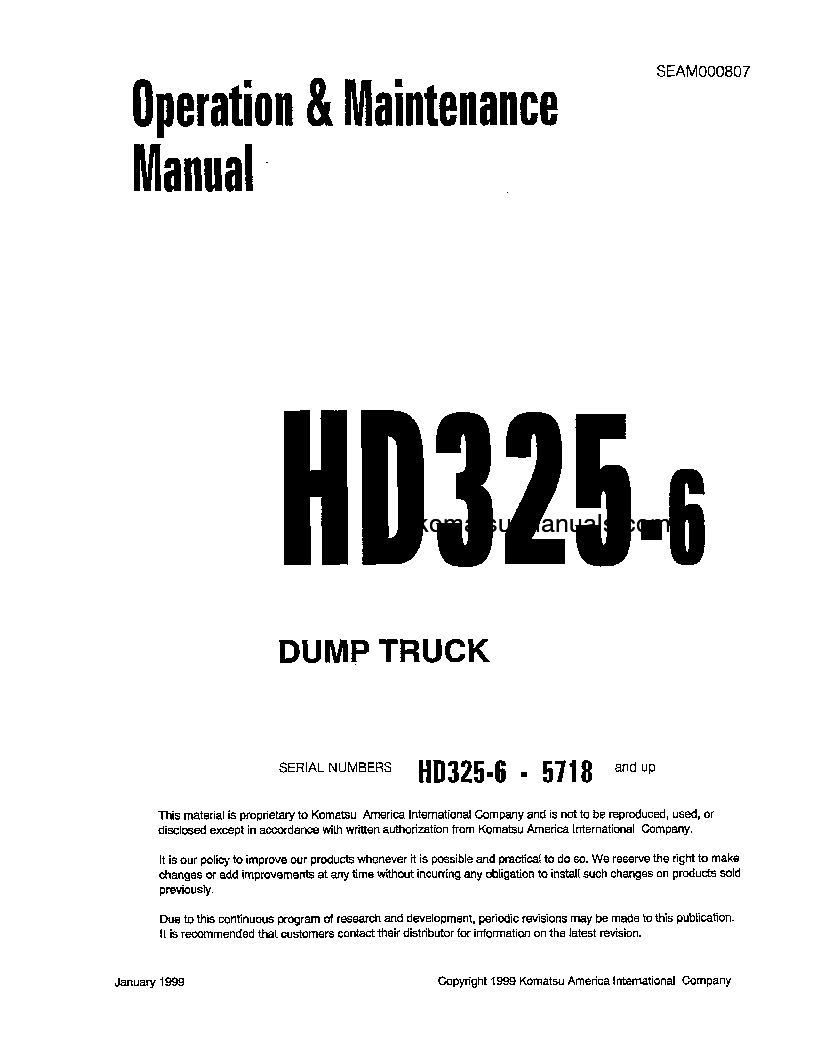 Komatsu hd325-6(jpn) operation and maintenance manuals dumptrucks rigid download Komatsu hd325-6(jpn) operation and maintenance manuals dumptrucks rigid download