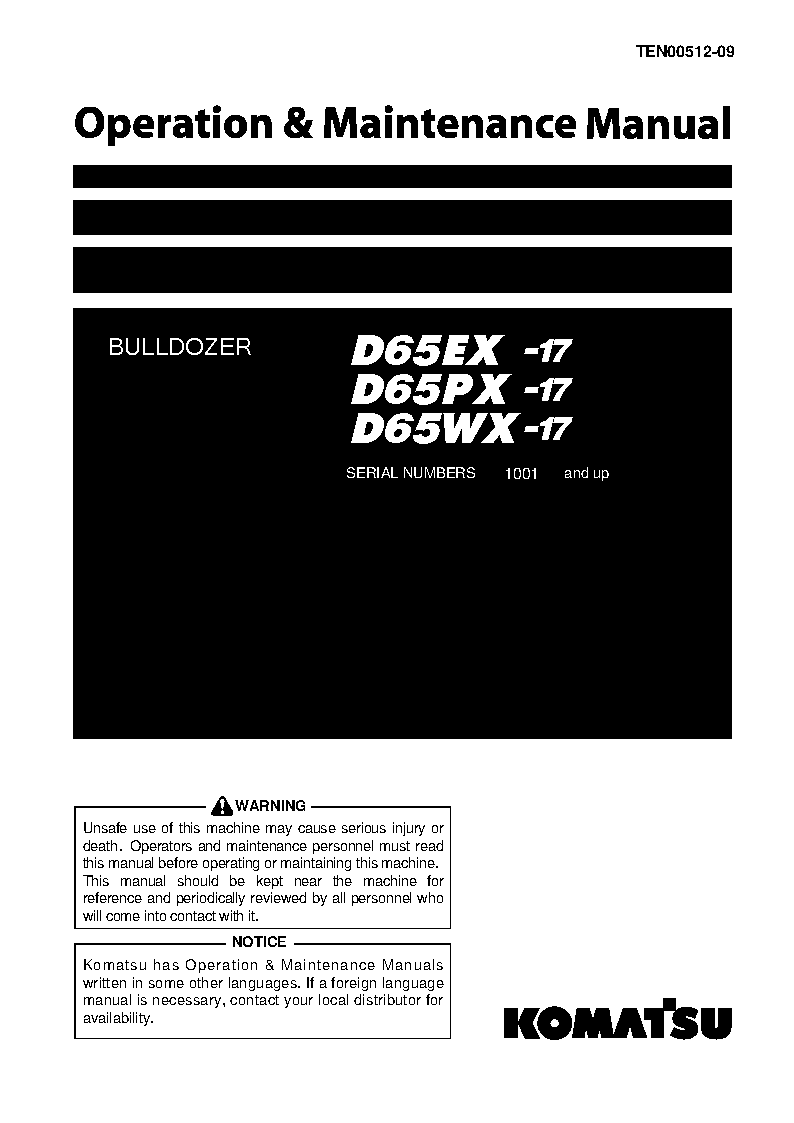 Komatsu d65wx-17(jpn) operation and maintenance manuals bulldozers download Komatsu d65wx-17(jpn) operation and maintenance manuals bulldozers download