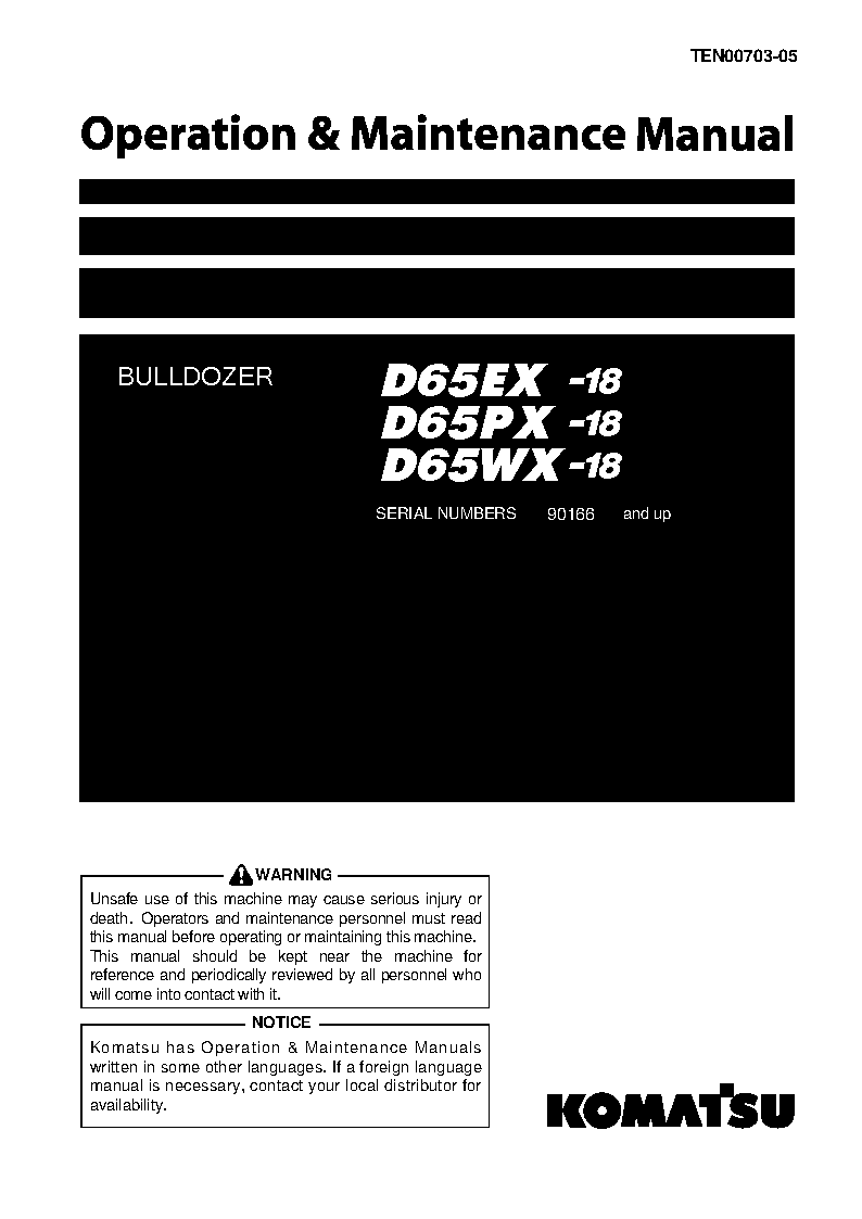 Komatsu d65ex-18(jpn) operation and maintenance manuals bulldozers download Komatsu d65ex-18(jpn) operation and maintenance manuals bulldozers download
