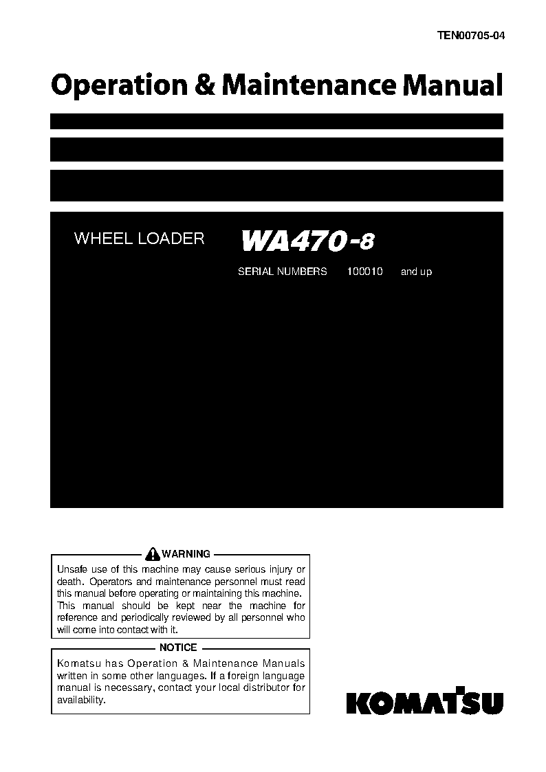 Komatsu wa470-8(jpn) operation and maintenance manuals wheel loaders download Komatsu wa470-8(jpn) operation and maintenance manuals wheel loaders download