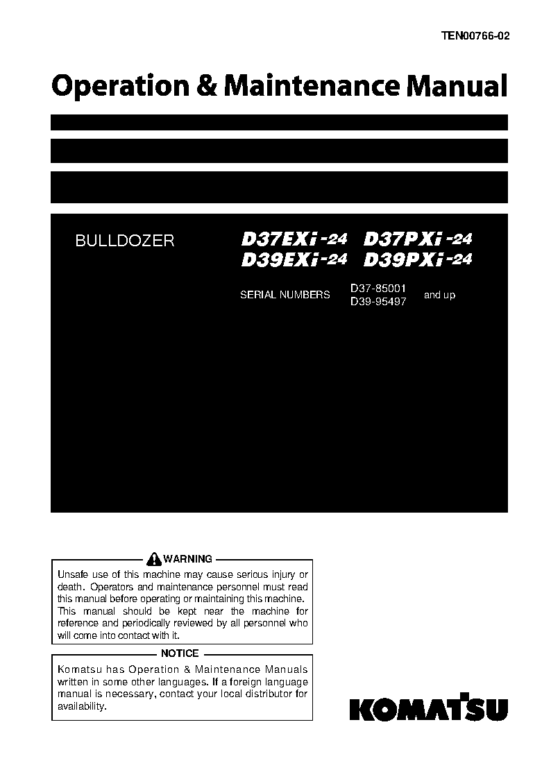 Komatsu d39pxi-24(jpn) operation and maintenance manuals bulldozers download Komatsu d39pxi-24(jpn) operation and maintenance manuals bulldozers download