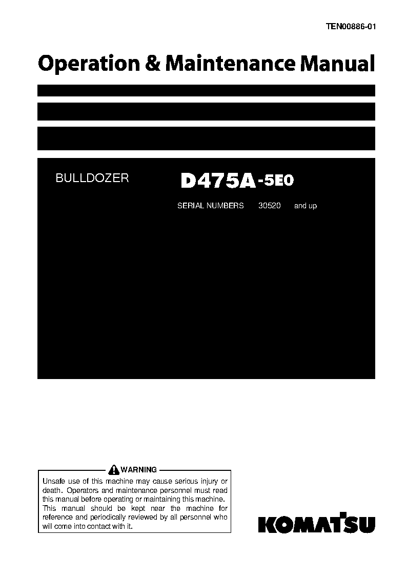 Komatsu d475a-5(jpn)-e0 operation and maintenance manuals bulldozers download Komatsu d475a-5(jpn)-e0 operation and maintenance manuals bulldozers download