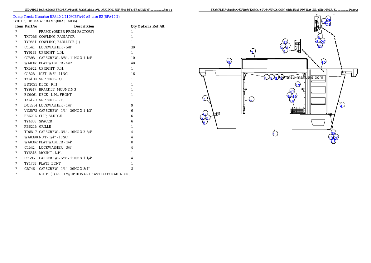 Komatsu bfa40-2 210m bfa40-as thru bz partsbook (english) parts books bulldozers download Komatsu bfa40-2 210m bfa40-as thru bz partsbook (english) parts books bulldozers download