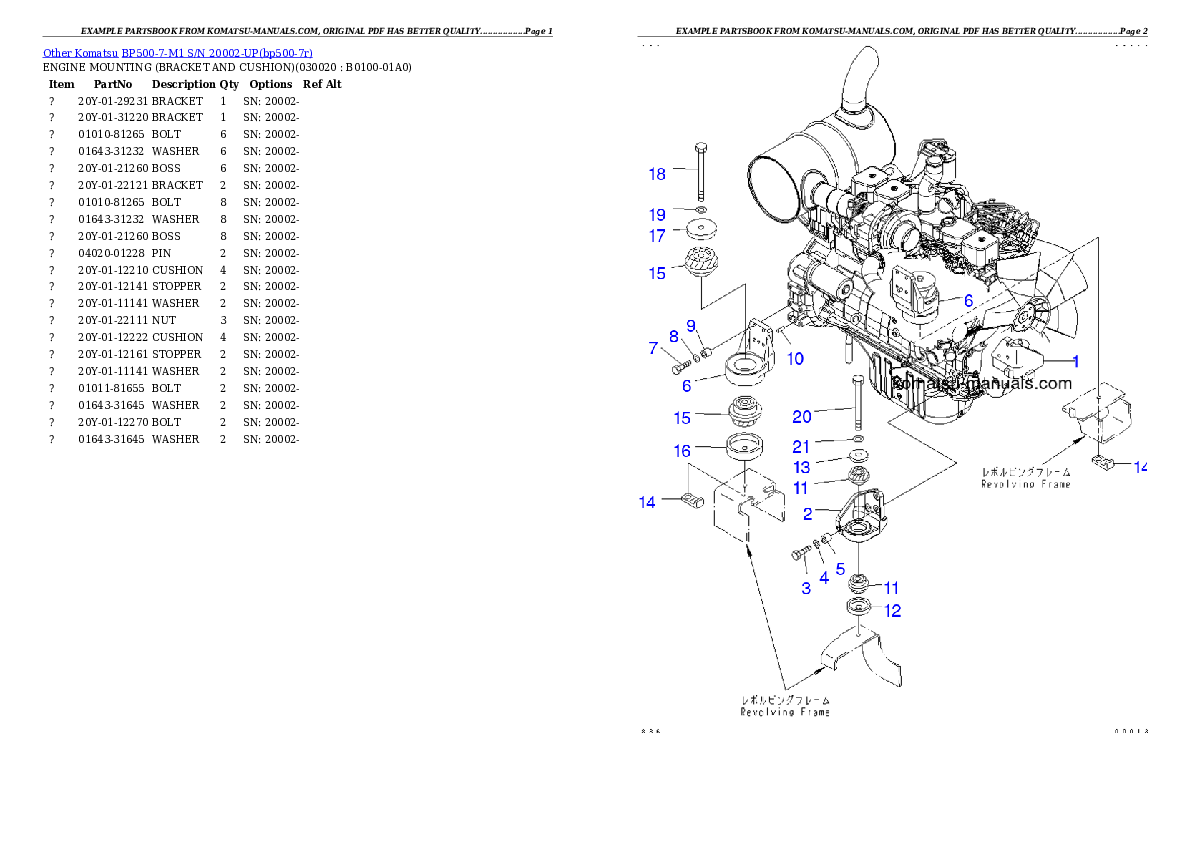 Komatsu bp500-7-m1 parts books other download Komatsu bp500-7-m1 parts books other download
