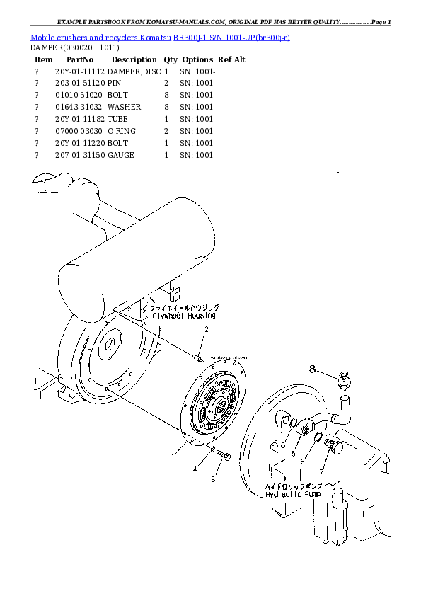 Komatsu br300j-1 parts books crushers and recyclers download Komatsu br300j-1 parts books crushers and recyclers download
