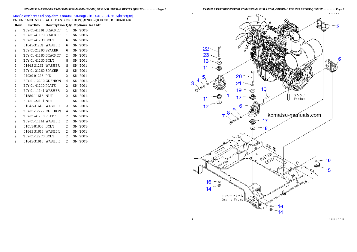 Komatsu br380jg-1e0 parts books crushers and recyclers download Komatsu br380jg-1e0 parts books crushers and recyclers download